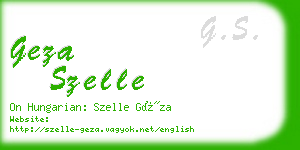 geza szelle business card